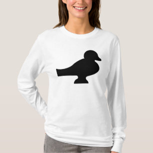 Schwarze Vintage-Vogelsilhouette T-Shirt