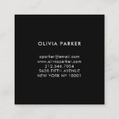 Schwarze Vintage Wasserfarben-Rose in Schwarz Quadratische Visitenkarte (Rückseite)