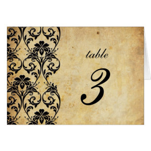 Schwarze Vintage Wirbelsäule Damask Hochzeitsszene