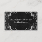 Schwarze Vintage Zauber und Hexerei Visitenkarte (Rückseite)