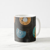 Schwarze Vinyl-Klassikerplatten Kaffeetasse (VorderseiteRechts)
