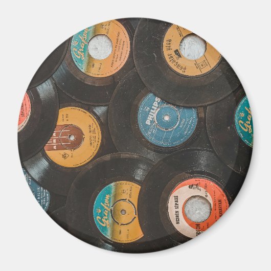 Schwarze Vinyl-Klassikerplatten Magnet (Vorne)