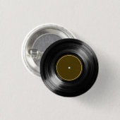 schwarze Vinyl-Schallplatte Button (Vorne & Hinten)