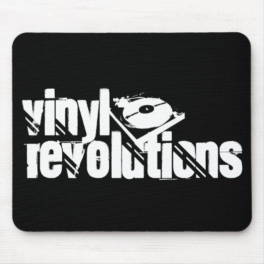 Schwarze Vinylrevolutionen Mousepad (Vorne)