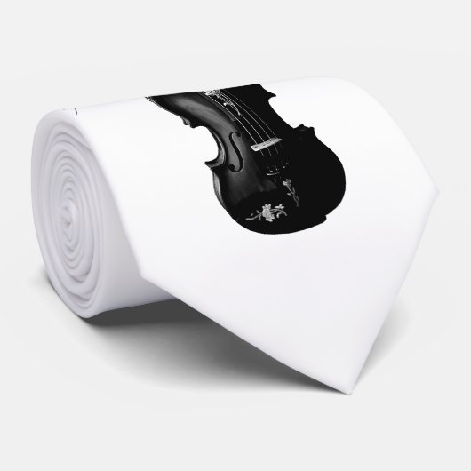 SCHWARZE VIOLIN-KRAWATTE - ÄNDERBARE HINTERGRUNDFA KRAWATTE (Gerollt)