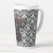Schwarze Violine in Art Deco GMajor Keramik Latte Milchtasse (Rechte Ecke)