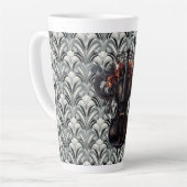 Schwarze Violine in Art Deco GMajor Keramik Latte Milchtasse (Linke Ecke)
