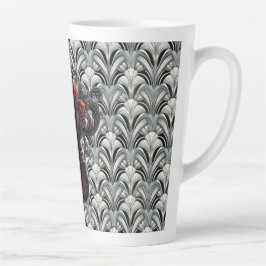 Schwarze Violine in Art Deco GMajor Keramik Latte Milchtasse