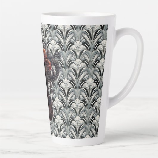 Schwarze Violine in Art Deco GMajor Keramik Latte  Milchtasse (Rechts)