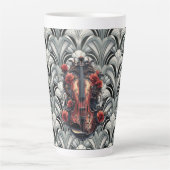 Schwarze Violine in Art Deco GMajor Keramik Latte Milchtasse (Vorderseite)
