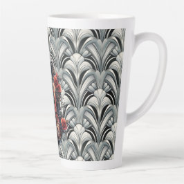 Schwarze Violine in Art Deco GMajor Keramik Latte Milchtasse