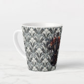Schwarze Violine in Art Deco GMajor Keramik Latte Milchtasse (Linke Ecke)