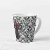 Schwarze Violine in Art Deco GMajor Keramik Latte Milchtasse (Rechte Ecke)