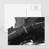 Schwarze Violine Postkarte (Vorne/Hinten)