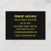 Schwarze Visitenkarte (Rückseite)