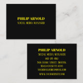 Schwarze Visitenkarte (Vorne/Hinten)