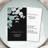 Schwarze Visitenkarte für Blumenschmuck