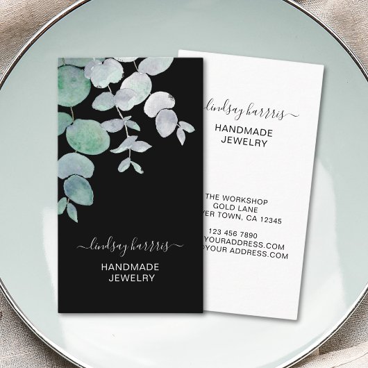 Schwarze Visitenkarte für Blumenschmuck