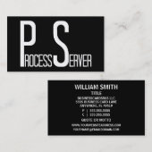 Schwarze Visitenkarte für den Prozessserver (Vorne/Hinten)