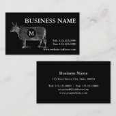 Schwarze Visitenkarte für Vintage Kuh-Blanken-Mono (Vorne/Hinten)