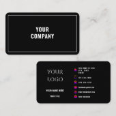 Schwarze Visitenkarte - Ihre Farben und Ihr Schrif (Vorne/Hinten)