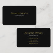 Schwarze Visitenkarte mit einem einfachen und eleg (Vorne/Hinten)