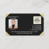 Schwarze Visitenkarte mit Goldgrenze (Vorderseite)