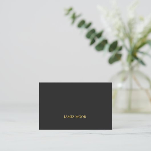 Schwarze Visitenkarte mit Goldschrift (Stehend Vorderseite)