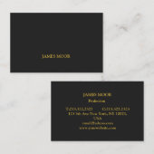 Schwarze Visitenkarte mit Goldschrift (Vorne/Hinten)