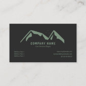 Schwarze Visitenkarte mit grünen Bergen (Vorderseite)