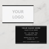 Schwarze Visitenkarte mit individuellem Design (Vorne/Hinten)