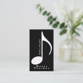 schwarze Visitenkarte mit musikalischer Note (Stehend Vorderseite)