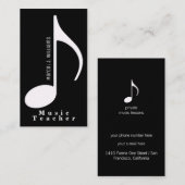 schwarze Visitenkarte mit musikalischer Note (Vorne/Hinten)