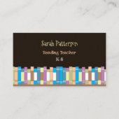 Schwarze Visitenkarten für Lehrer lesen Visitenkarte (Vorderseite)