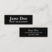 Schwarze Visitenkarten zur Anpassung Mini Visitenkarte (Vorne/Hinten)