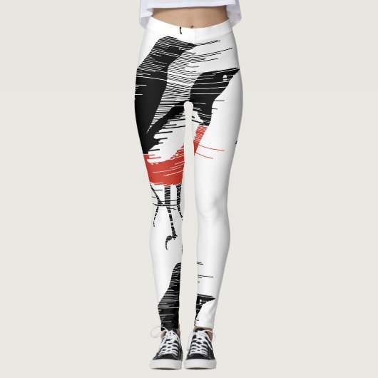 Schwarze Vögel - Breezy Vögel Leggings (Vorderseite)