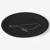 Schwarze Vogel-Papierteller Pappteller (Schrägansicht)