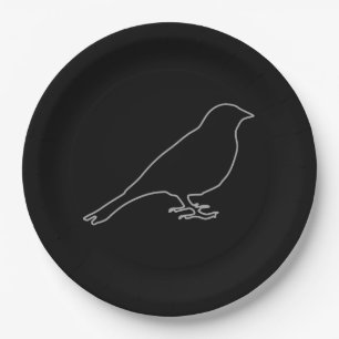 Schwarze Vogel-Papierteller Pappteller