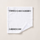 Schwarze Vögel & Schildkröten Badehandtuch Set (Waschlappen)