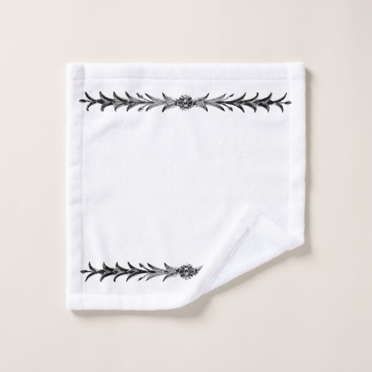 Schwarze Vögel & Schildkröten Badehandtuch Set (Waschlappen)