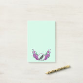 Schwarze Vogelarten Rose und "Raven Post-it Notes" Klebezettel (Auf Schreibtisch)