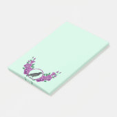 Schwarze Vogelarten Rose und "Raven Post-it Notes" Klebezettel (angewinkelt)