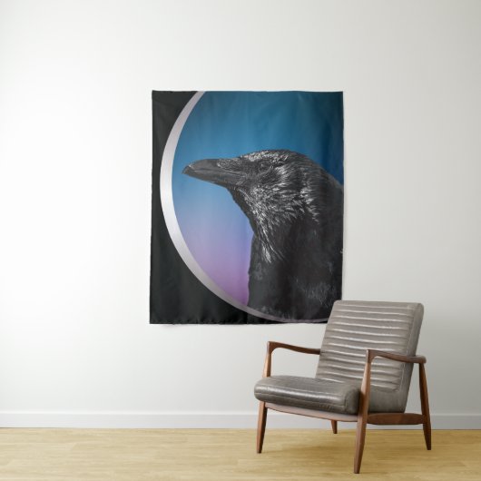 Schwarze Vogelbild Wandteppich (Beispiel)