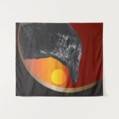 Schwarze Vogelbild Wandteppich (Vorderseite (Horizontal))