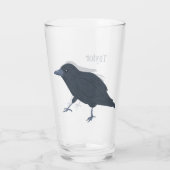 Schwarze Vogelbrille - Personalisiert Glas (Rückseite)