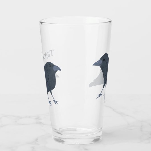 Schwarze Vogelbrille - Personalisiert Glas (Links)