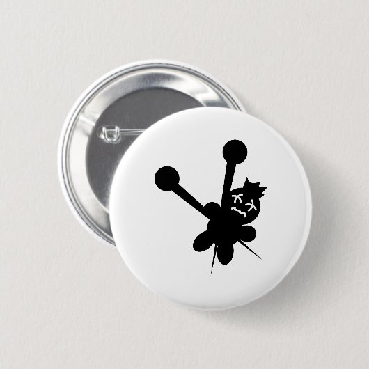 schwarze Voodoopuppen-Nadelfolterung Button (Vorne & Hinten)