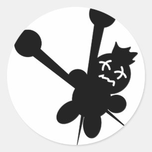 schwarze Voodoopuppen-Nadelfolterung Runder Aufkleber