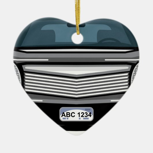 Schwarze Vorderansicht SUVs Keramik Ornament (Vorne)