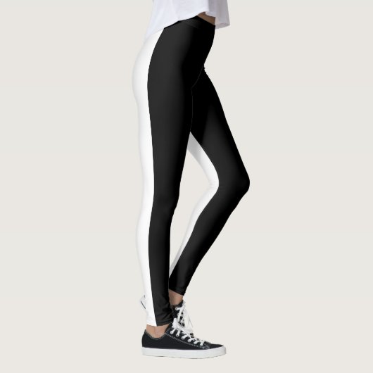 Schwarze Vorderseite für Frauen schwarz Leggings (Rechts)